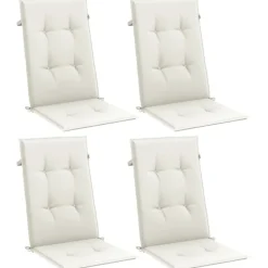 MAISON EXCLUSIVE - Coussins de chaise à dossier haut lot de 4 crème mélangé tissu