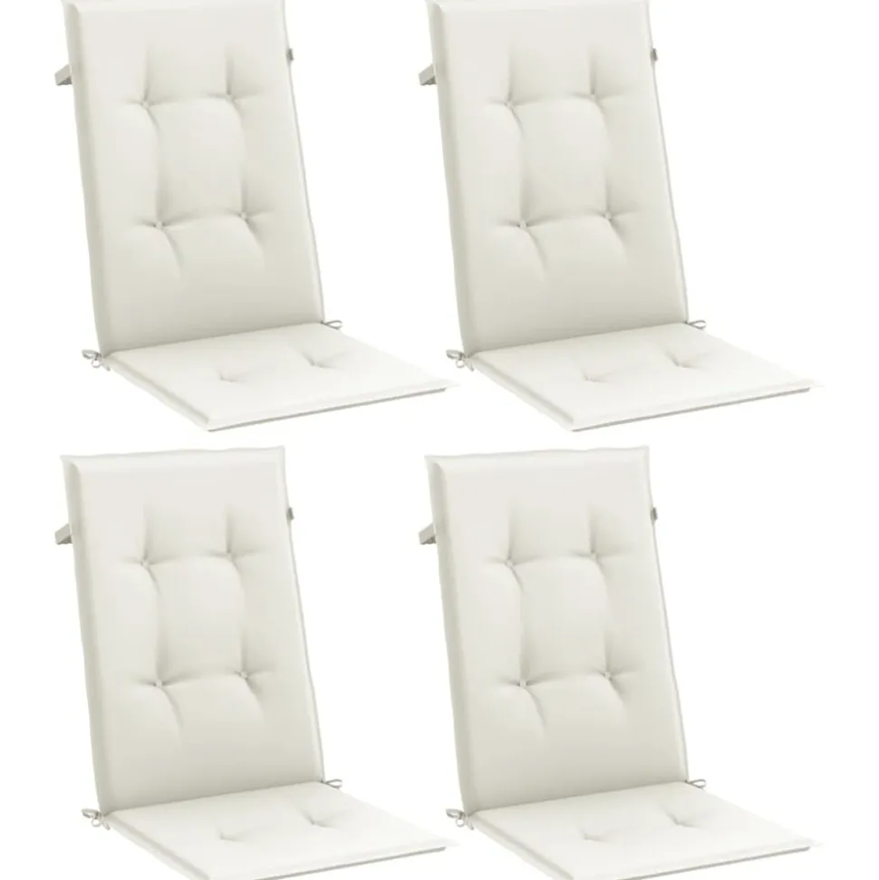 MAISON EXCLUSIVE - Coussins de chaise à dossier haut lot de 4 crème mélangé tissu