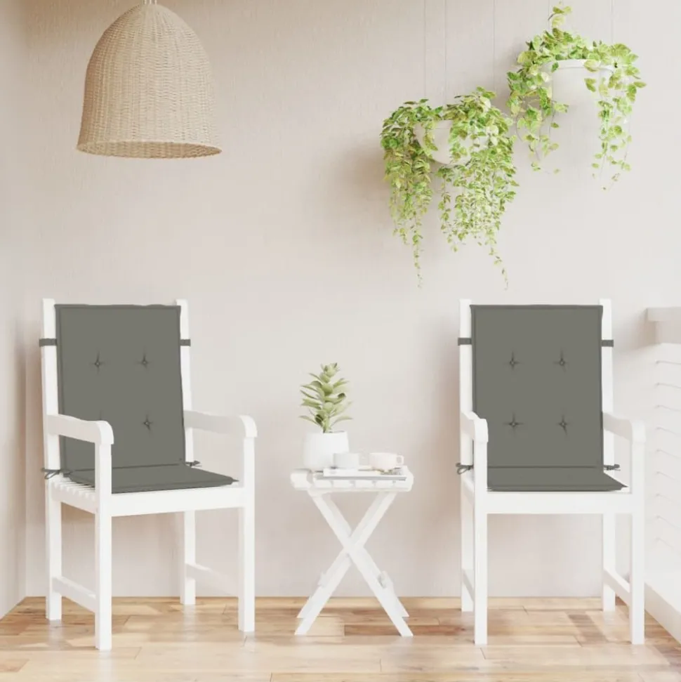 MAISON EXCLUSIVE - Coussins de chaise à dossier bas lot de 2 gris foncé mélangé