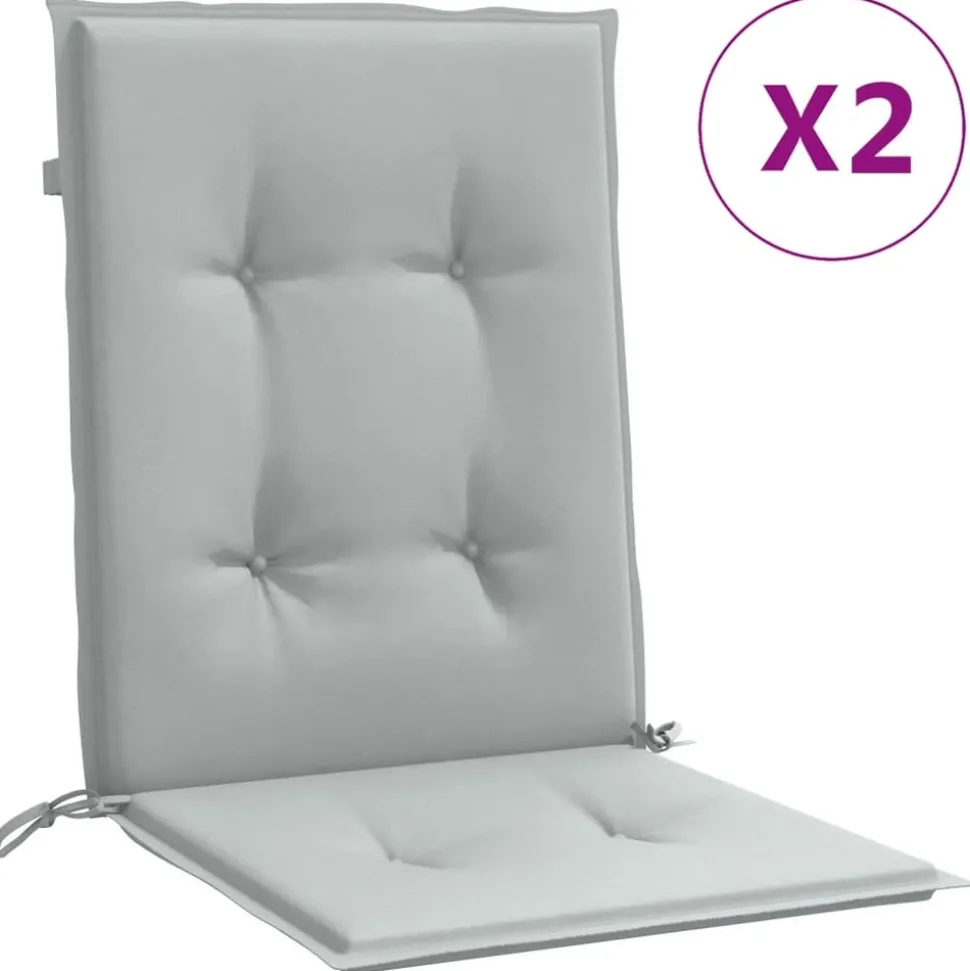 MAISON EXCLUSIVE - Coussins de chaise à dossier bas lot de 2 gris clair mélangé