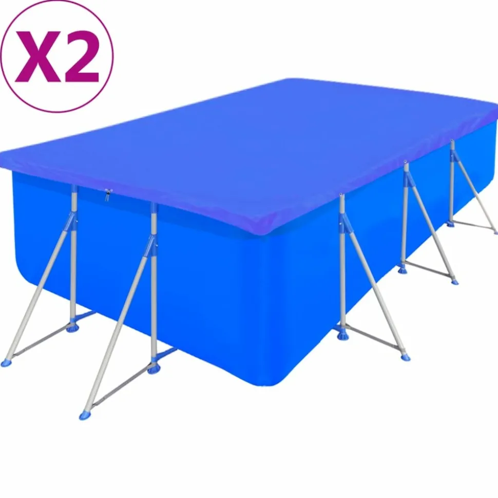 MAISON EXCLUSIVE - Couvertures de piscine 2 pcs pe rectangulaire 90 g/m² 540x270cm