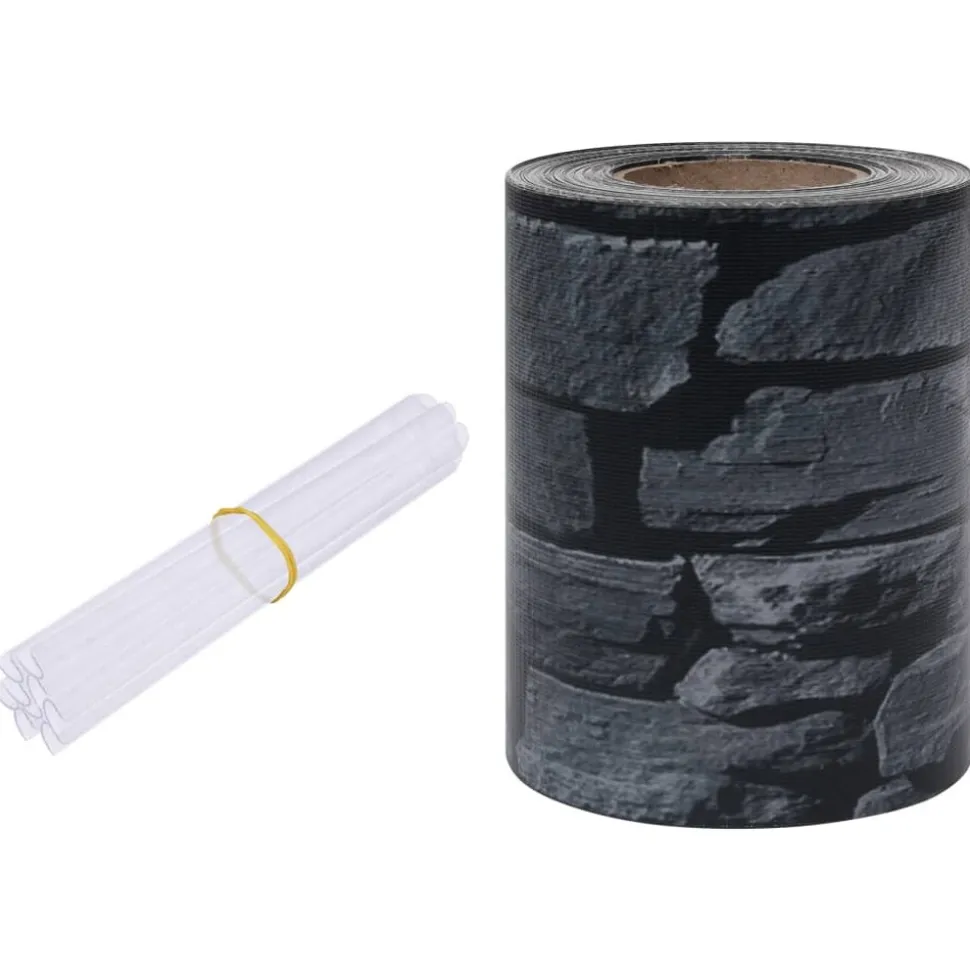MAISON EXCLUSIVE - Écran d'intimité de jardin pvc 35x0,19m gris d'aspect de pierre