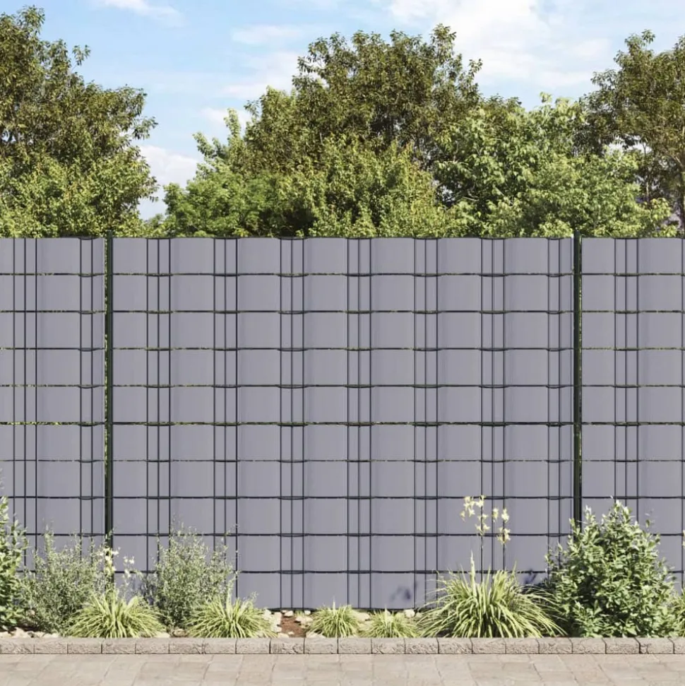 MAISON EXCLUSIVE - Écrans d'intimité de jardin 4 pcs pvc 35x0,19 m gris clair mat