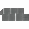 MAISON EXCLUSIVE - Ensemble de clôture wpc 7 carré + 1 incliné 1311x186 cm gris