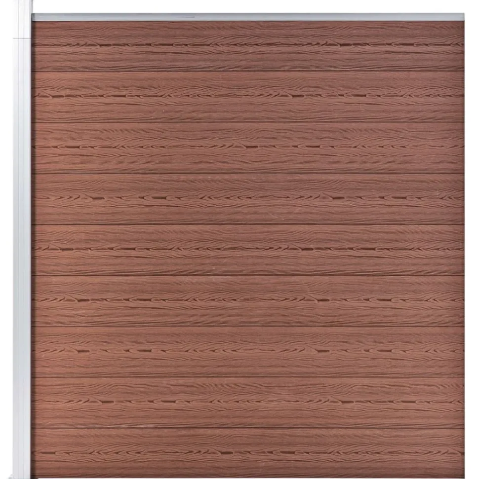 MAISON EXCLUSIVE - Ensemble de clôture wpc 4 carré + 1 incliné 792 x 186 cm marron