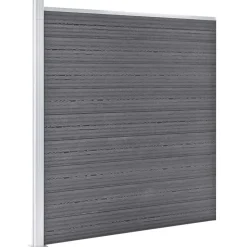 MAISON EXCLUSIVE - Ensemble de clôture wpc 2 carré + 1 incliné 446 x 186 cm gris