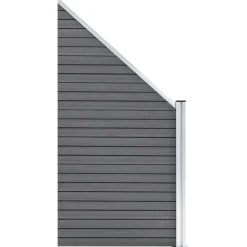 MAISON EXCLUSIVE - Ensemble de clôture wpc 2 carré + 1 incliné 446 x 186 cm gris