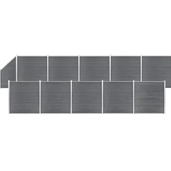 MAISON EXCLUSIVE - Ensemble de clôture wpc 10 carré + 1 incliné 1830x186 cm gris