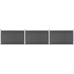 MAISON EXCLUSIVE - Ensemble de panneau de clôture wpc 526x105 cm noir