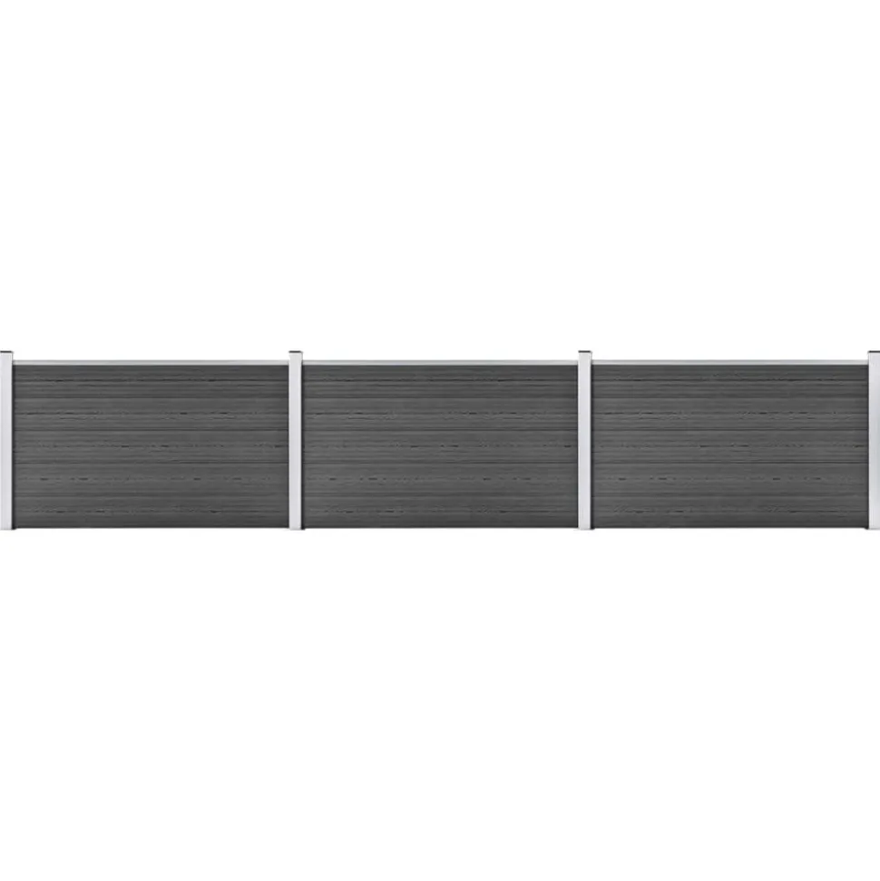 MAISON EXCLUSIVE - Ensemble de panneau de clôture wpc 526x105 cm noir