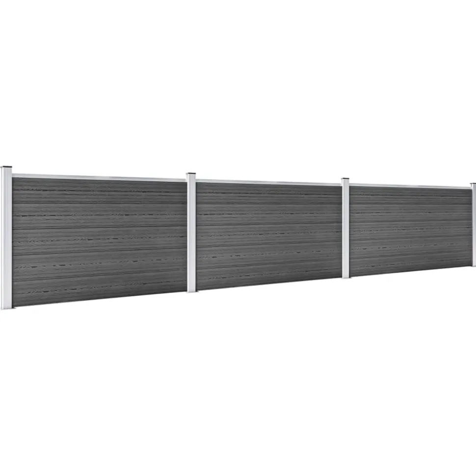 MAISON EXCLUSIVE - Ensemble de panneau de clôture wpc 526x105 cm noir