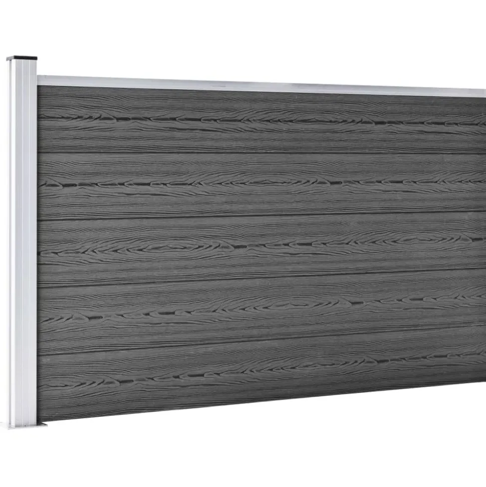 MAISON EXCLUSIVE - Ensemble de panneau de clôture wpc 526x105 cm noir