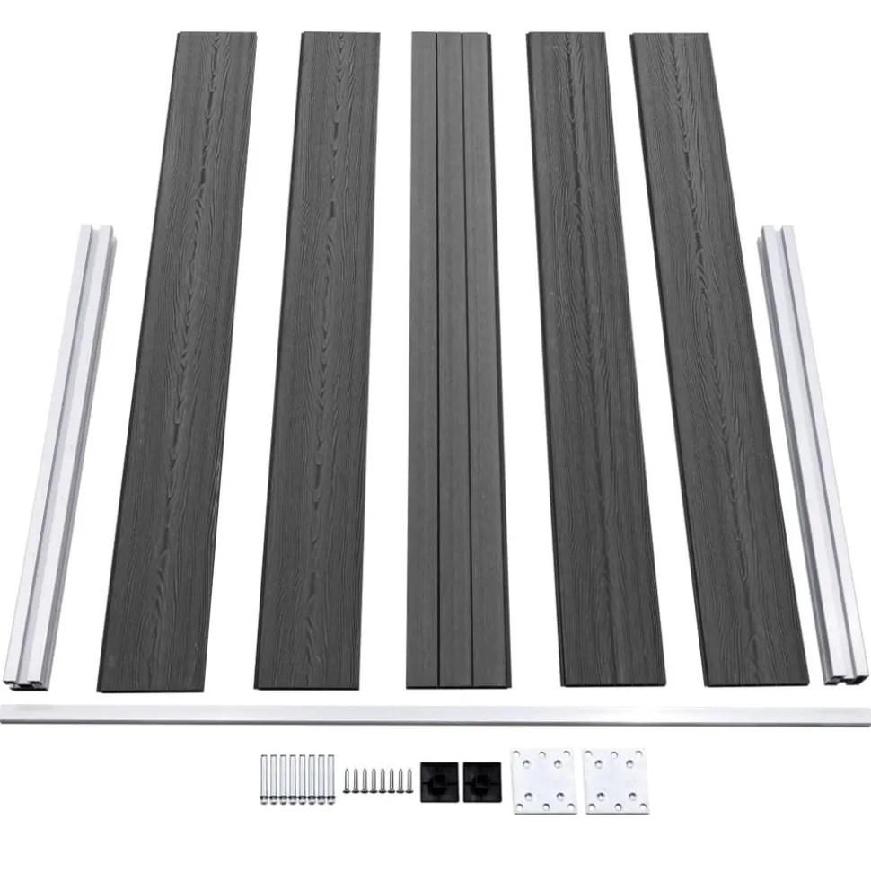 MAISON EXCLUSIVE - Ensemble de panneau de clôture wpc 526x105 cm noir