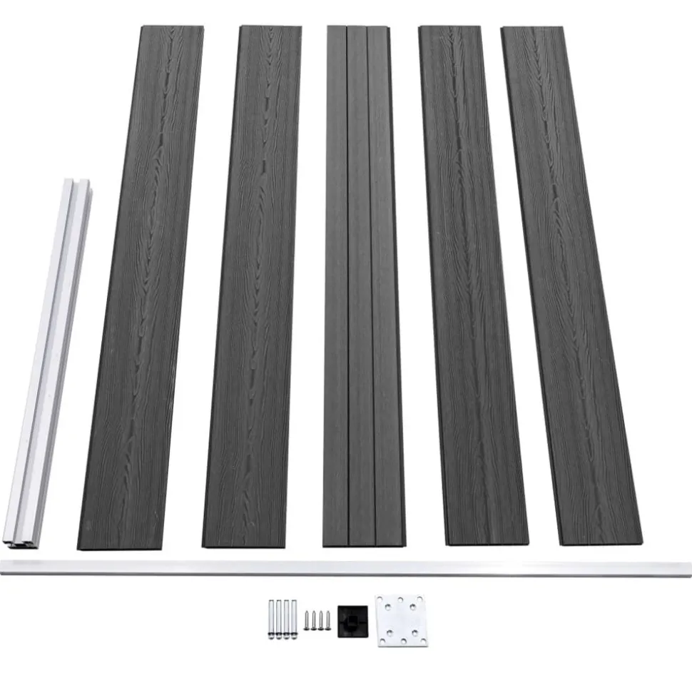 MAISON EXCLUSIVE - Ensemble de panneau de clôture wpc 526x105 cm noir