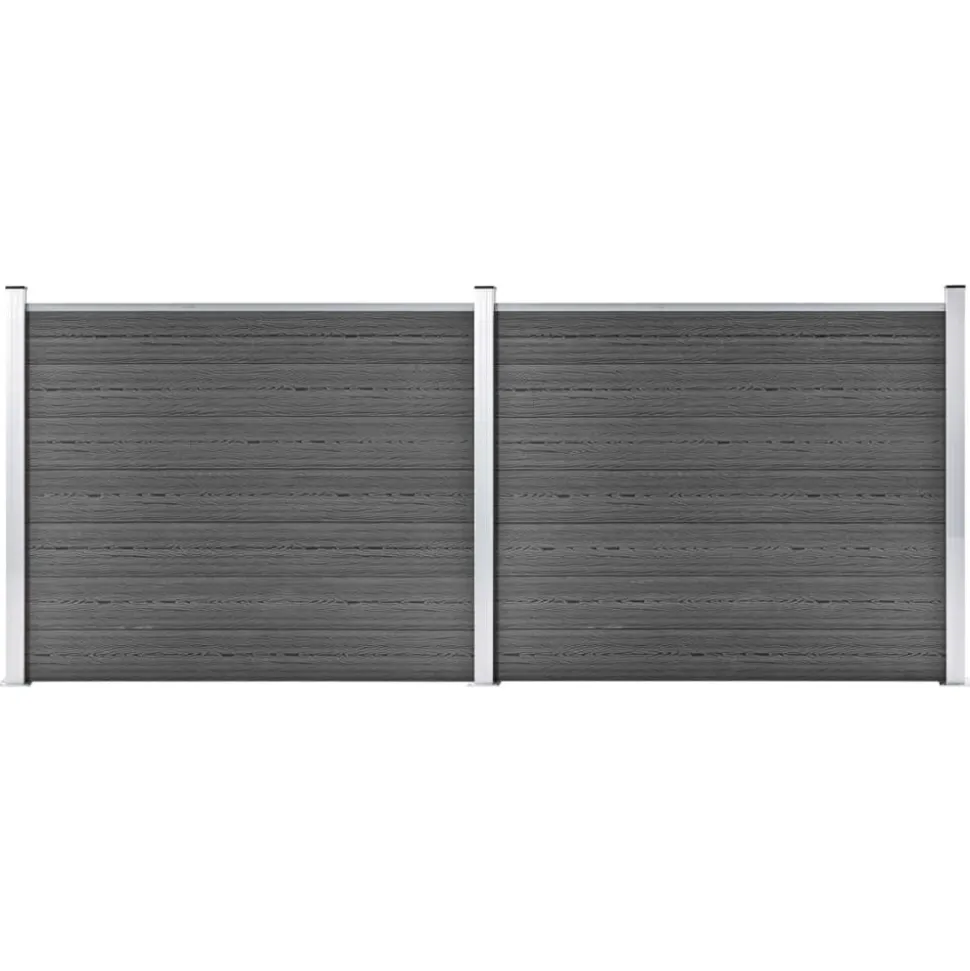 MAISON EXCLUSIVE - Ensemble de panneau de clôture wpc 353x146 cm noir