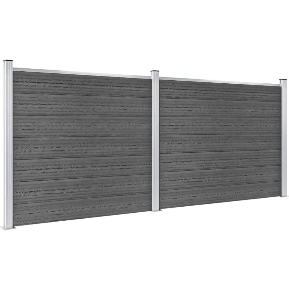 MAISON EXCLUSIVE - Ensemble de panneau de clôture wpc 353x146 cm noir