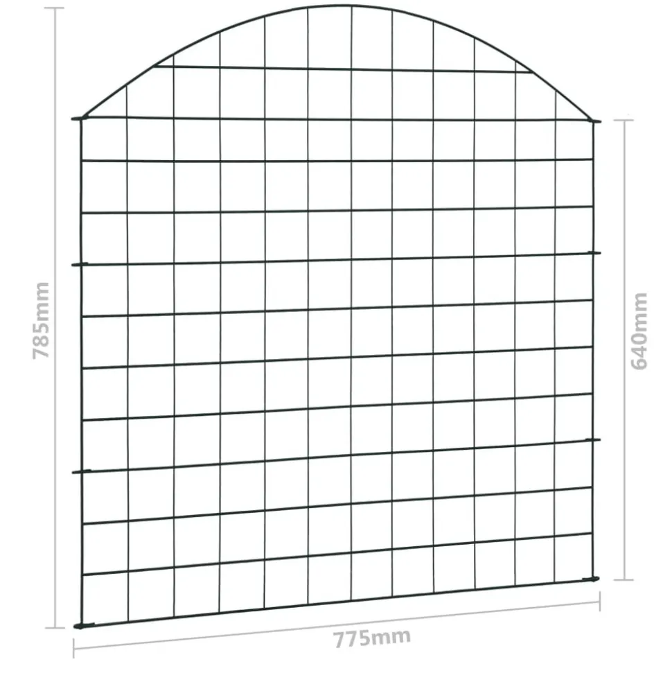 MAISON EXCLUSIVE - Ensemble de clôture de jardin arquée 77,5x78,5 cm vert