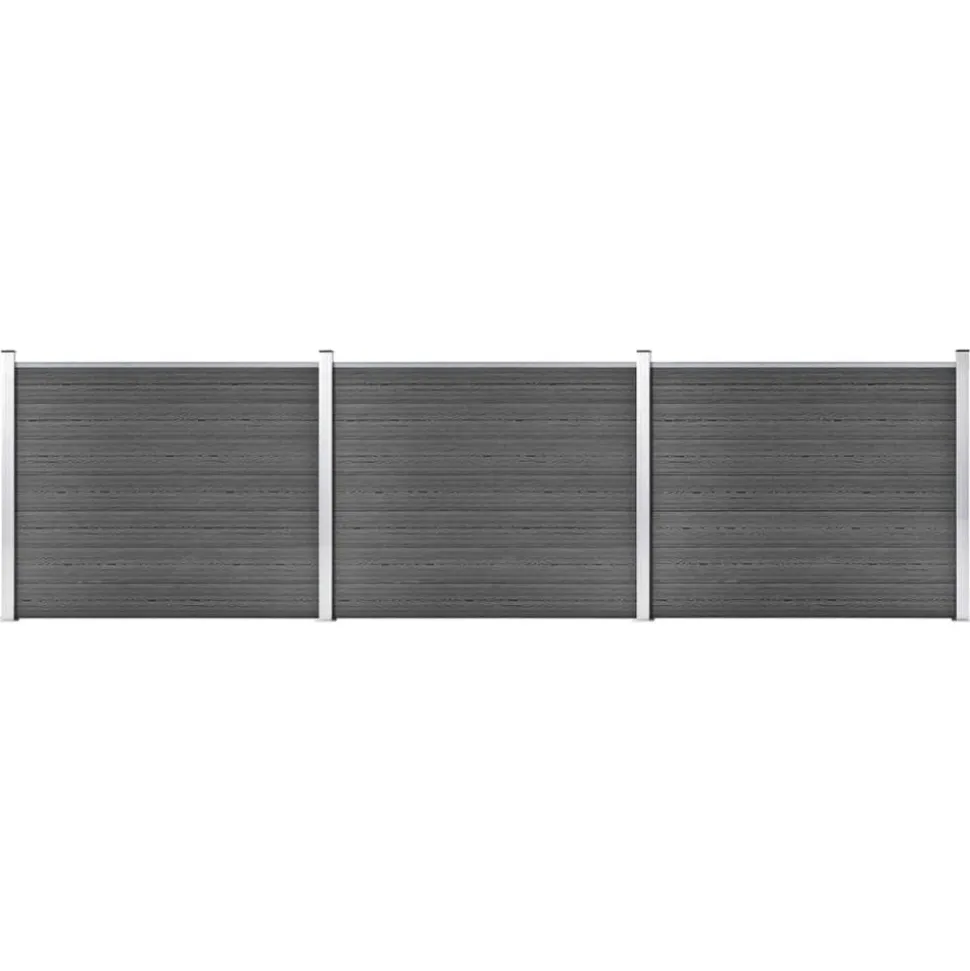 MAISON EXCLUSIVE - Ensemble de panneau de clôture wpc 526x146 cm noir