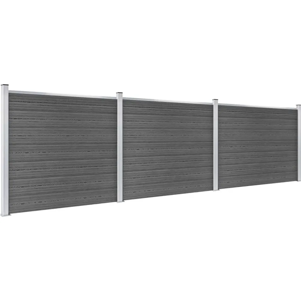 MAISON EXCLUSIVE - Ensemble de panneau de clôture wpc 526x146 cm noir