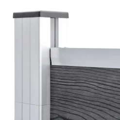 MAISON EXCLUSIVE - Ensemble de clôture wpc 5 carré + 1 incliné 965 x 186 cm gris
