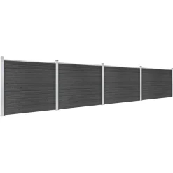 MAISON EXCLUSIVE - Ensemble de panneau de clôture wpc 699x146 cm gris