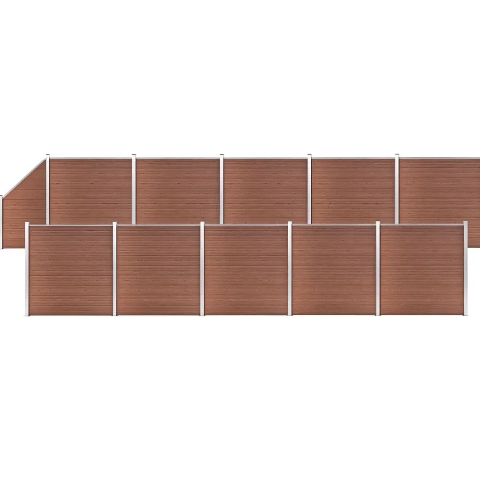 MAISON EXCLUSIVE - Ensemble de clôture wpc 10 carré + 1 incliné 1830x186 cm marron