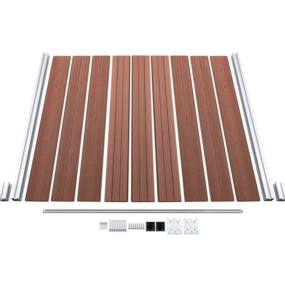 MAISON EXCLUSIVE - Ensemble de clôture wpc 10 carré + 1 incliné 1830x186 cm marron
