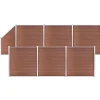 MAISON EXCLUSIVE - Ensemble de clôture wpc 6 carré + 1 incliné 1138x186 cm marron
