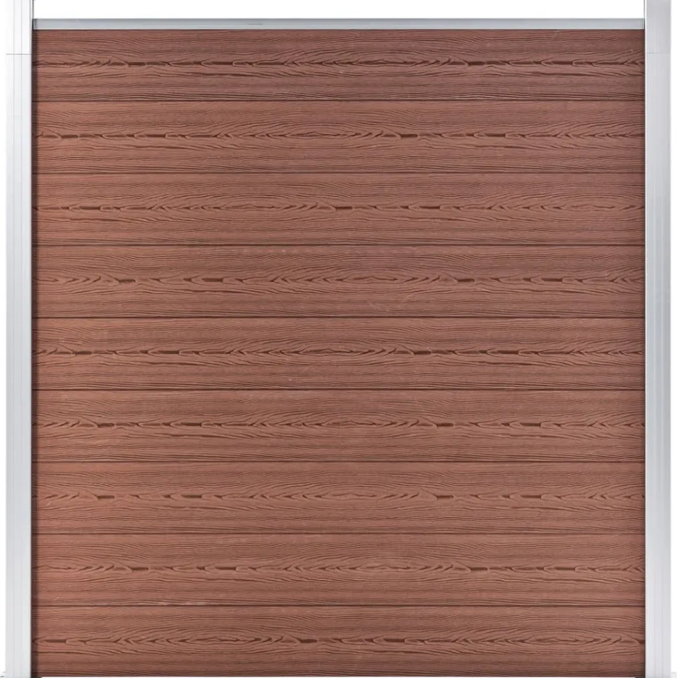 MAISON EXCLUSIVE - Ensemble de clôture wpc 8 carré + 1 incliné 1484x186 cm marron