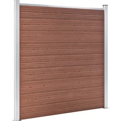 MAISON EXCLUSIVE - Ensemble de clôture wpc 8 carré + 1 incliné 1484x186 cm marron