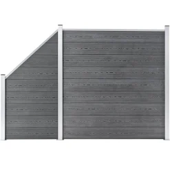 MAISON EXCLUSIVE - Ensemble de clôture wpc 1 carré + 1 incliné 273x186 cm gris