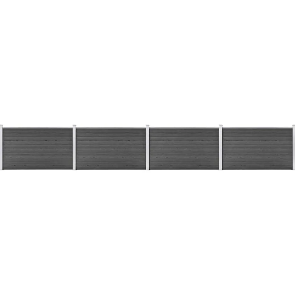 MAISON EXCLUSIVE - Ensemble de panneau de clôture wpc 699x105 cm noir