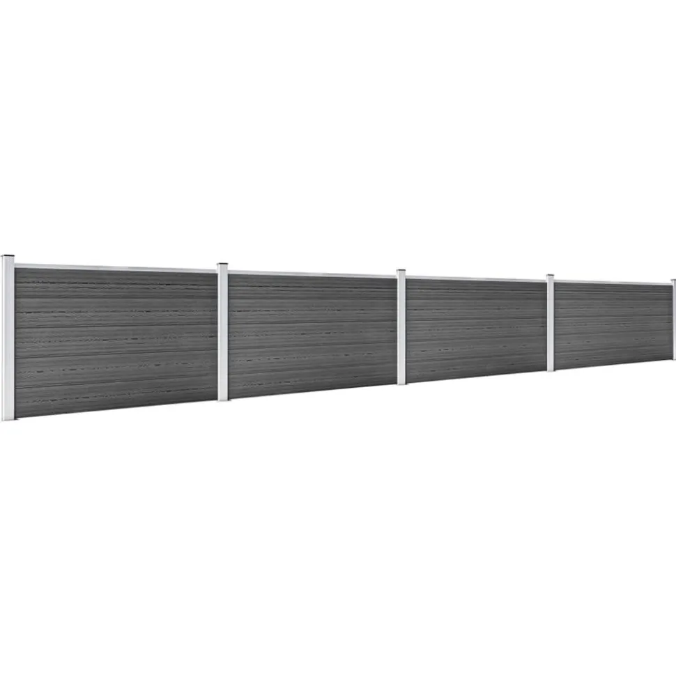 MAISON EXCLUSIVE - Ensemble de panneau de clôture wpc 699x105 cm noir