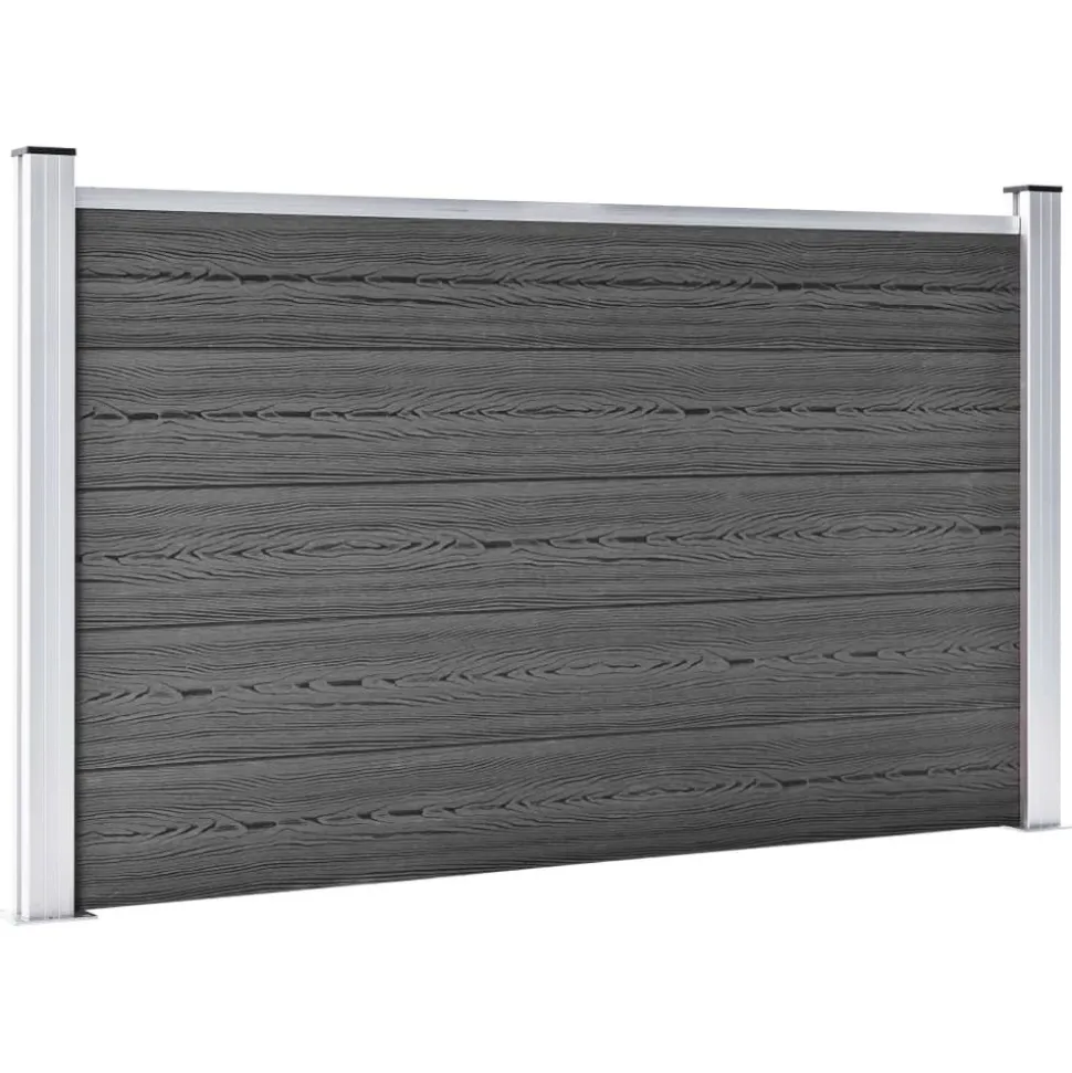 MAISON EXCLUSIVE - Ensemble de panneau de clôture wpc 699x105 cm noir