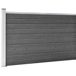 MAISON EXCLUSIVE - Ensemble de panneau de clôture wpc 699x105 cm noir