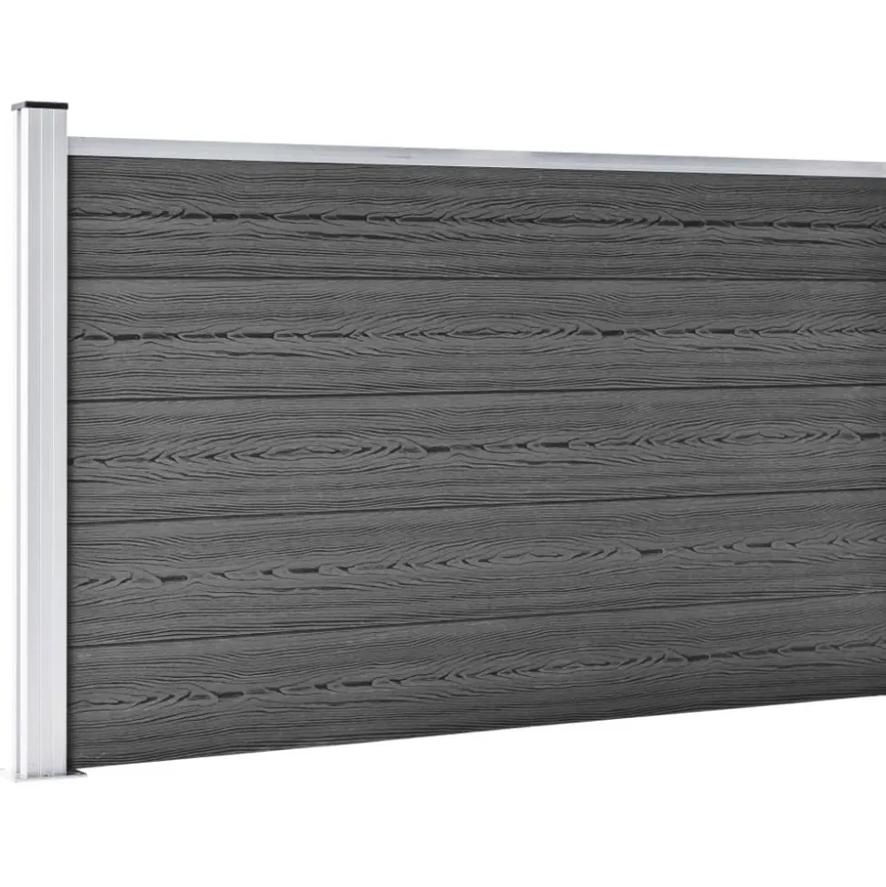 MAISON EXCLUSIVE - Ensemble de panneau de clôture wpc 699x105 cm noir