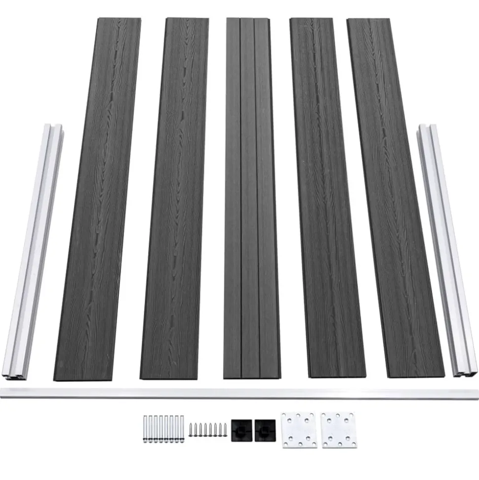 MAISON EXCLUSIVE - Ensemble de panneau de clôture wpc 699x105 cm noir