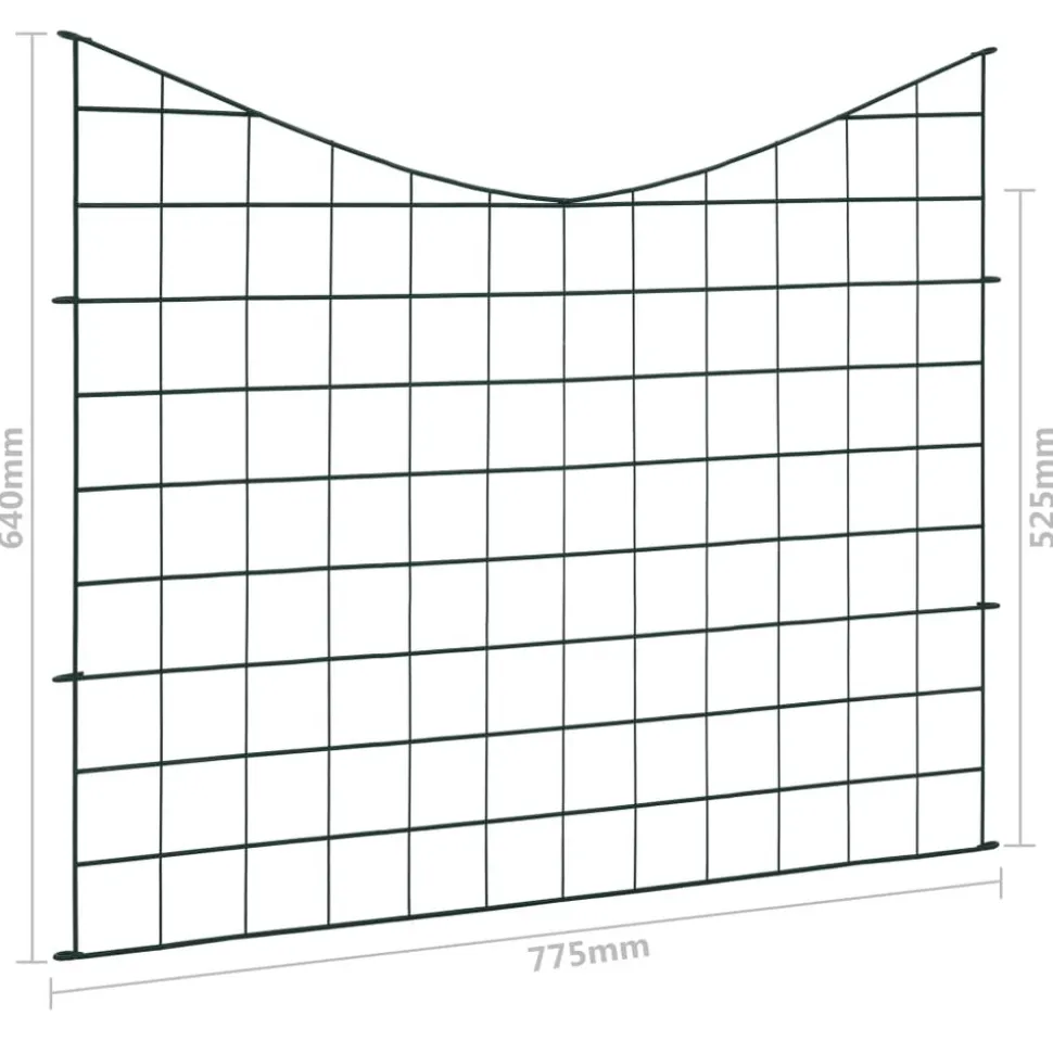 MAISON EXCLUSIVE - Ensemble de clôture de jardin voûtée plus basse 77,5x64 cm vert