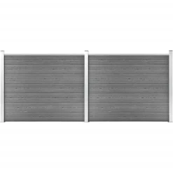MAISON EXCLUSIVE - Ensemble de panneau de clôture wpc 353x146 cm gris
