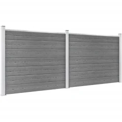 MAISON EXCLUSIVE - Ensemble de panneau de clôture wpc 353x146 cm gris
