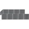 MAISON EXCLUSIVE - Ensemble de clôture wpc 9 carré + 1 incliné 1657x186 cm gris