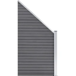 MAISON EXCLUSIVE - Ensemble de clôture wpc 9 carré + 1 incliné 1657x186 cm gris