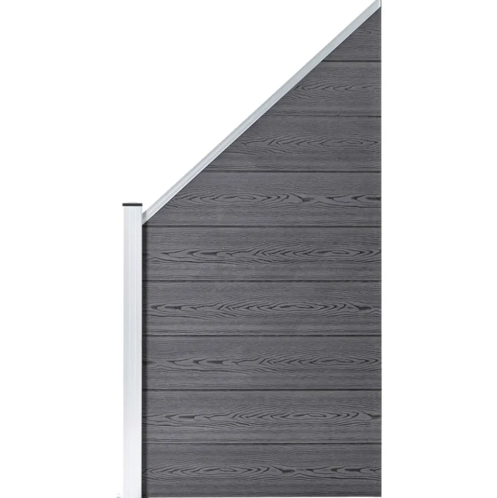 MAISON EXCLUSIVE - Ensemble de clôture wpc 9 carré + 1 incliné 1657x186 cm gris