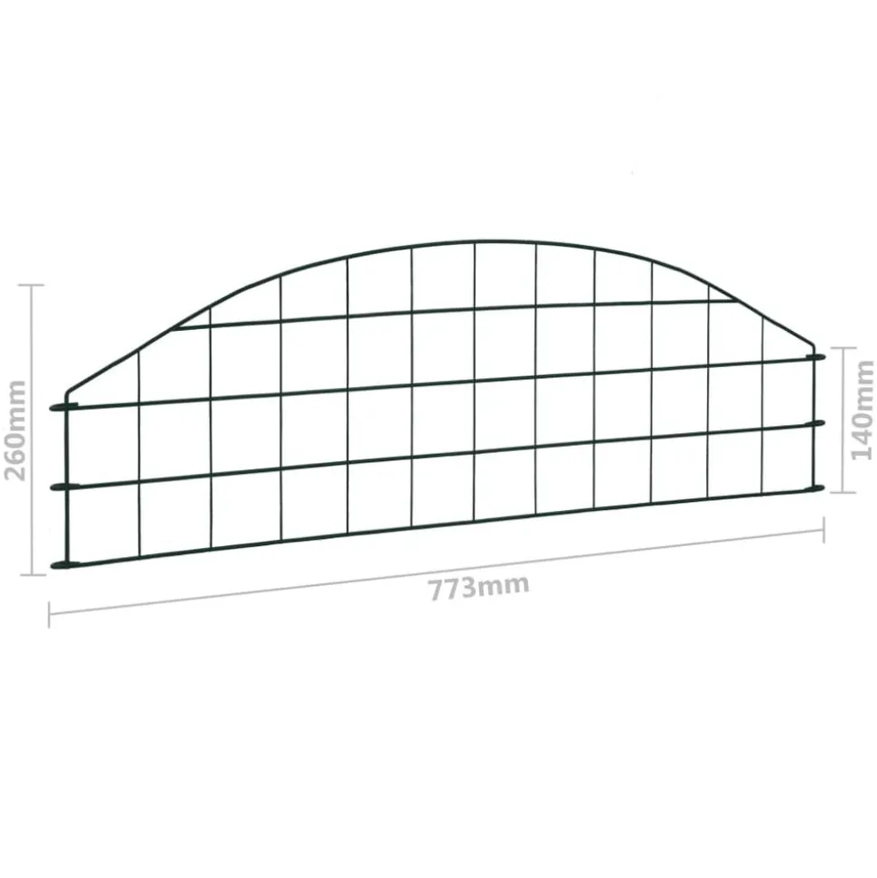 MAISON EXCLUSIVE - Ensemble de clôture de jardin arquée 77,3x26 cm vert