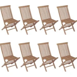 MAISON EXCLUSIVE - Ensemble à manger d'extérieur 9 pcs et chaises pliables teck