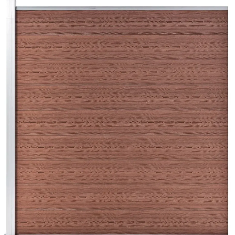 MAISON EXCLUSIVE - Ensemble de clôture wpc 3 carré + 1 incliné 619 x 186 cm marron