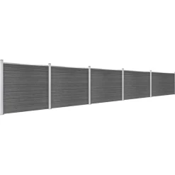 MAISON EXCLUSIVE - Ensemble de panneau de clôture wpc 872x146 cm noir
