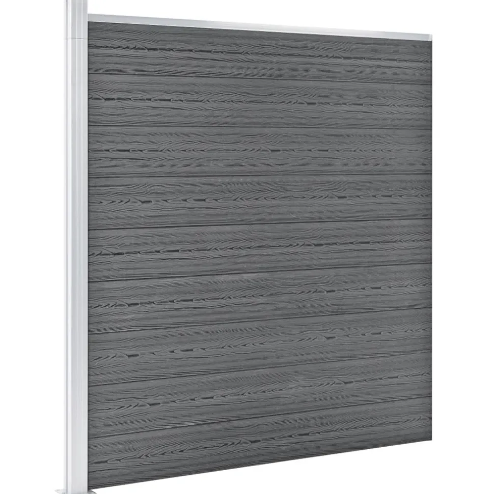 MAISON EXCLUSIVE - Ensemble de clôture wpc 6 carré + 1 incliné 1138x186 cm gris