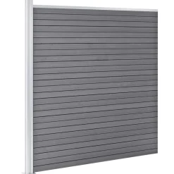 MAISON EXCLUSIVE - Ensemble de clôture wpc 6 carré + 1 incliné 1138x186 cm gris