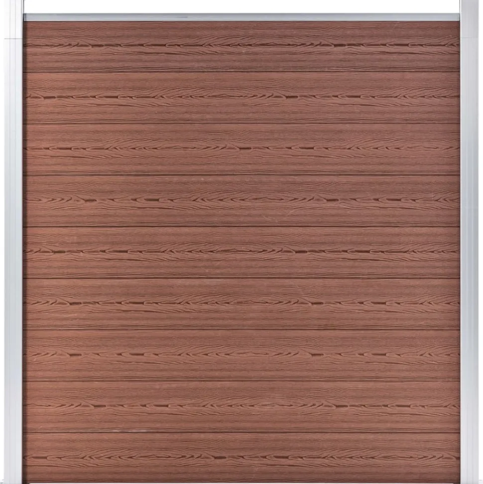 MAISON EXCLUSIVE - Ensemble de clôture wpc 9 carré + 1 incliné 1657x186 cm marron